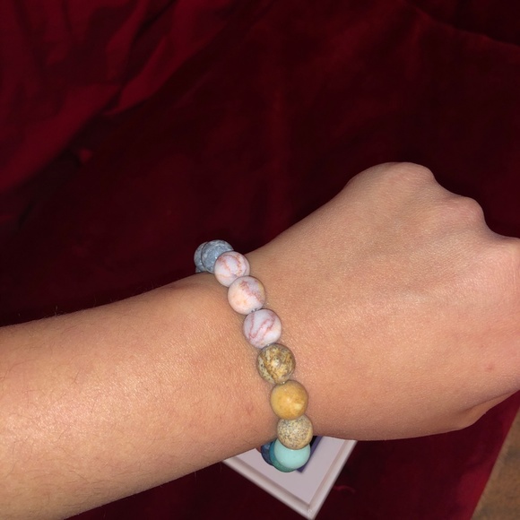 Natural Volcano Stone Chakra Bracelet - Picture 2 of 2